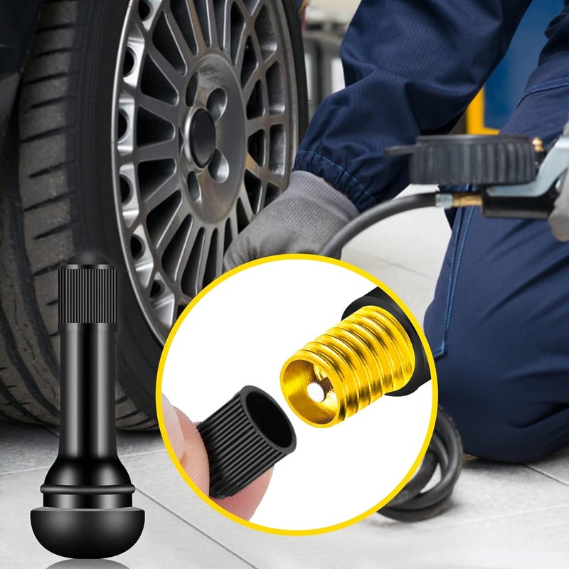 Tottist Tire Valve Stems Rubber Black Rubber Snap-in Valves,Tubeless Valve Stems Suit for 0.453 inch Rim Holes on Standard Vehicle Tires (52pcs（TR412-22pcs、TR413-20pcs、TR414-10pcs）) - Image 5
